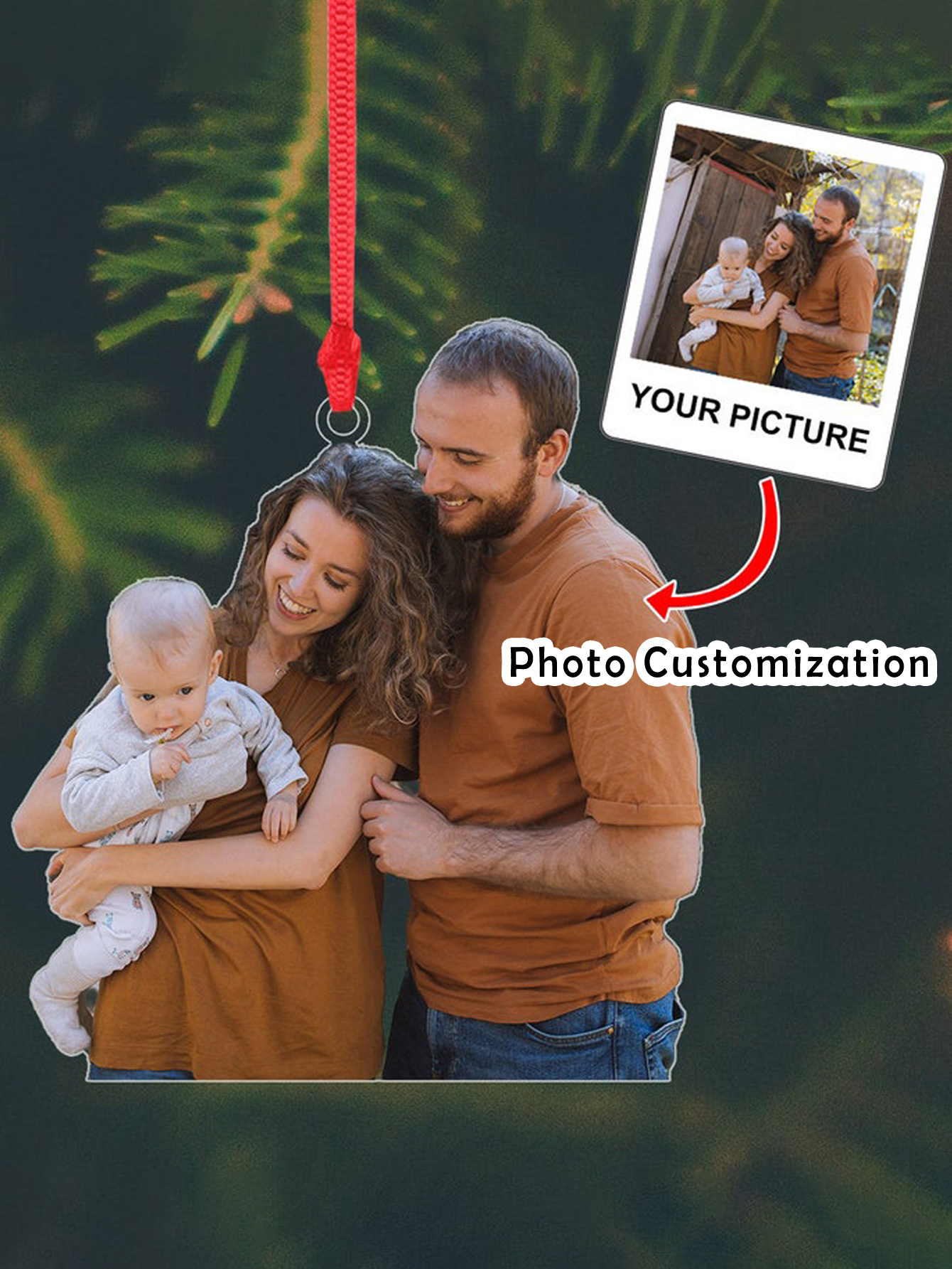 Customized Acrylic Photo Hanging Ornament